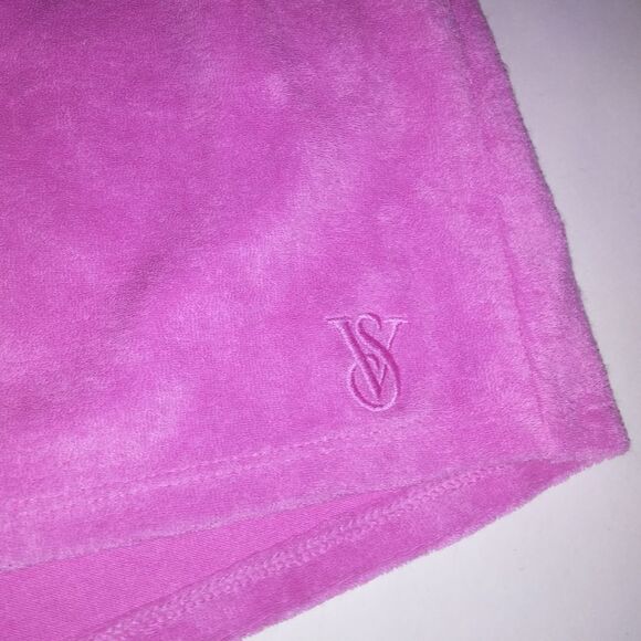 Victoria Secret PINK Lounge Set Hoodie & Shorts XL Pink Terry Cloth Zip Up Pocke - Picture 5 of 16